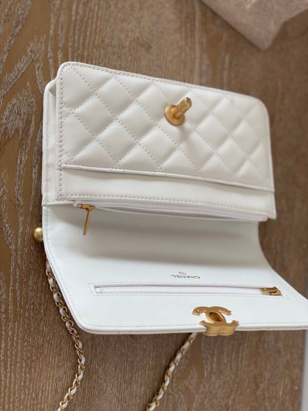 CHANEL 24C small gold ball double bead chain woc