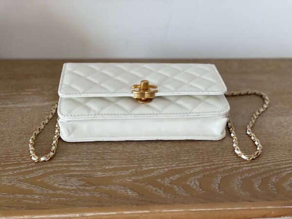 CHANEL 24C small gold ball double bead chain woc