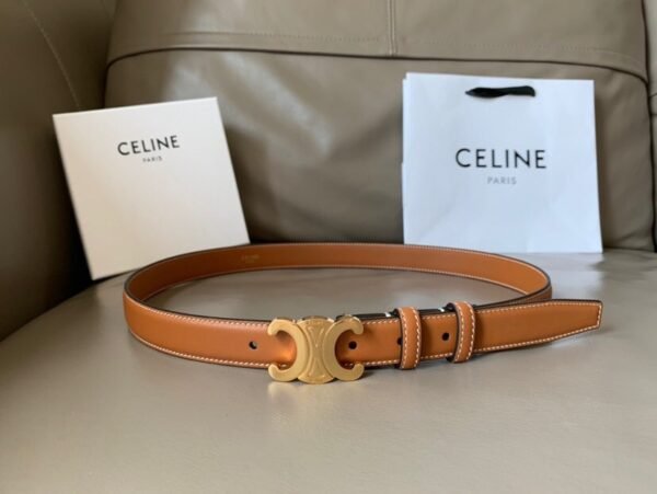45AK93A78 (2) MEDIUM 25MM TRIOMPHE BELT IN NATURAL CALFSKIN