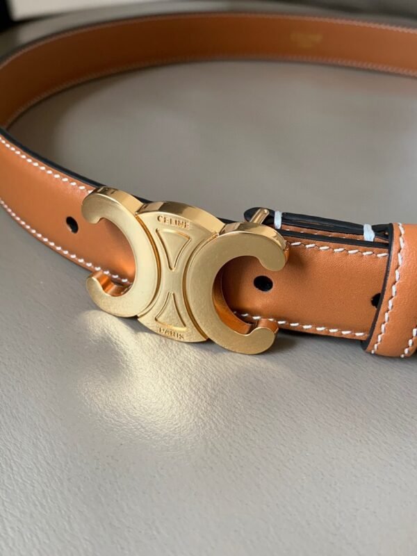 45AK93A78 (5) MEDIUM 25MM TRIOMPHE BELT IN NATURAL CALFSKIN
