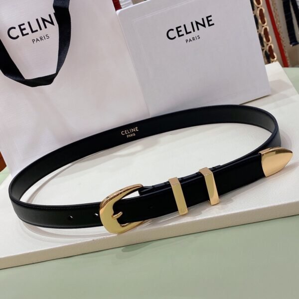 45BAG3A01 (2) CELINE MEDIUM 25MM WESTERN BELT IN TAURILLON LEATHER