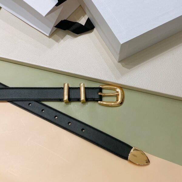 45BAG3A01 (3) CELINE MEDIUM 25MM WESTERN BELT IN TAURILLON LEATHER