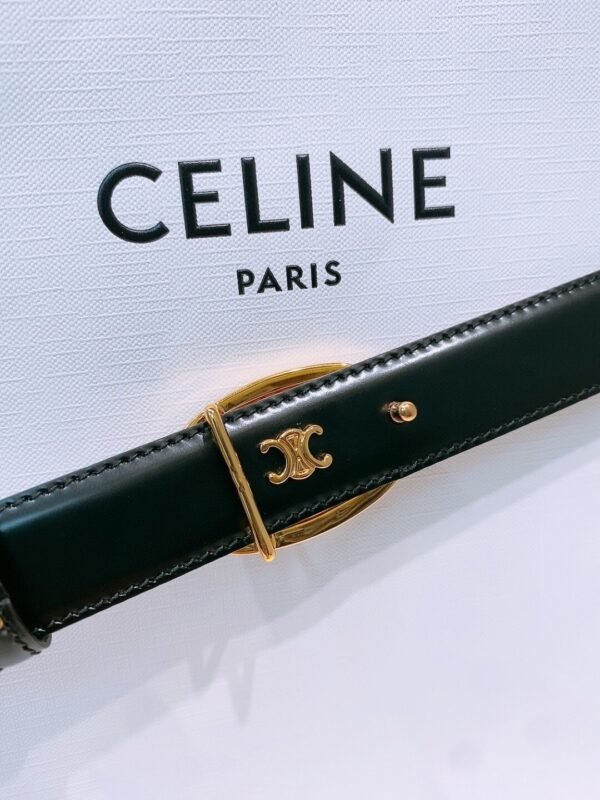 CELINE MEDIUM 25MM REVERSIBLE CELINE ALIX BELT IN TAURILLON AND NATURAL CALFSKIN