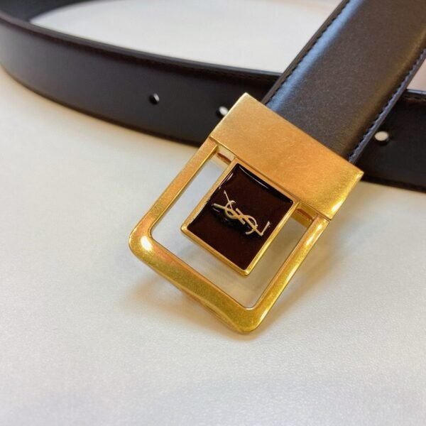 SAINT LAURENT LA 66 patent leather buckle belt