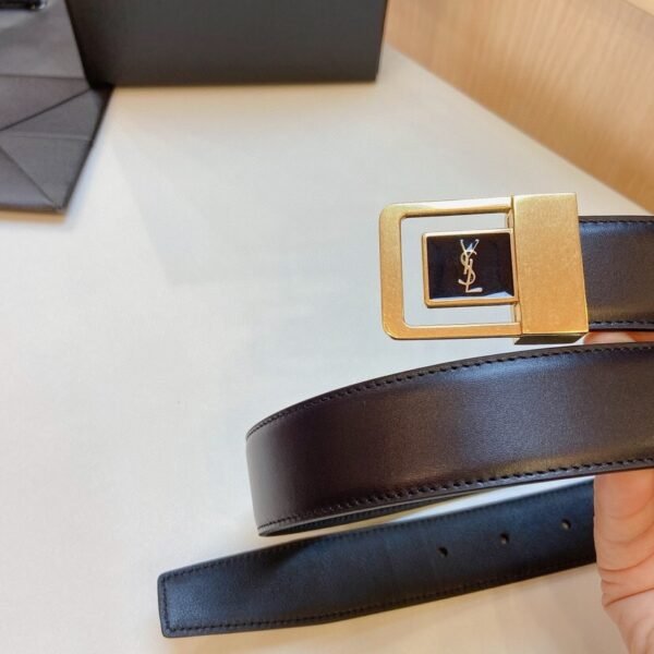 SAINT LAURENT LA 66 patent leather buckle belt