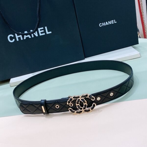 A73463 (2) Chanel Double C Chain Logo Belt 3cm