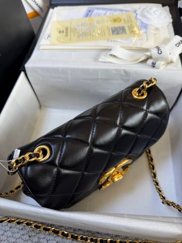 AS5026 (2) Chanel Mini Flap Bag Black Lambskin AS5026