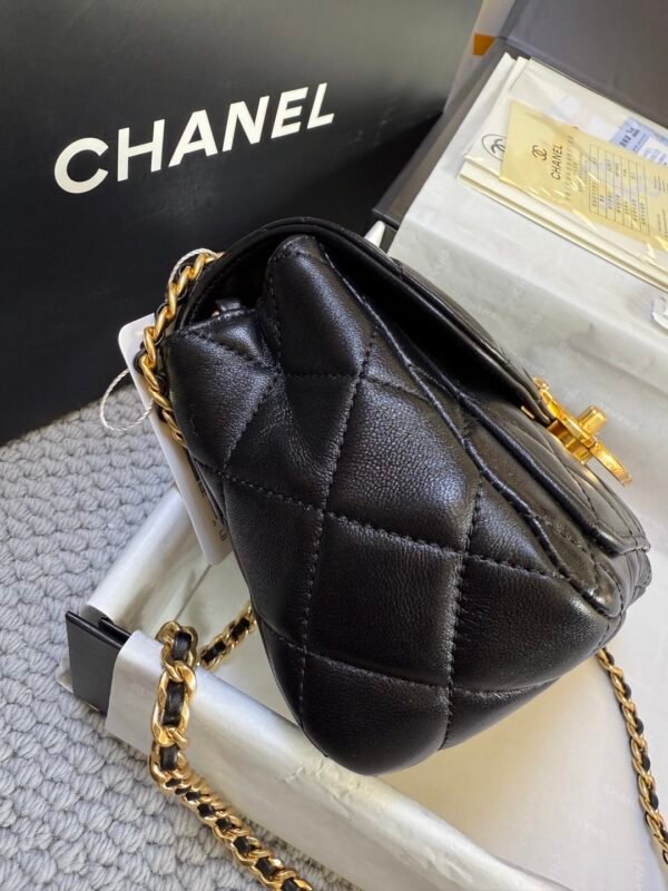 AS5026 (3) Chanel Mini Flap Bag Black Lambskin AS5026