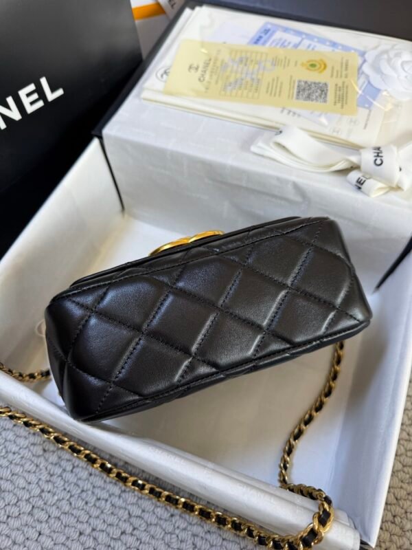 AS5026 (4) Chanel Mini Flap Bag Black Lambskin AS5026