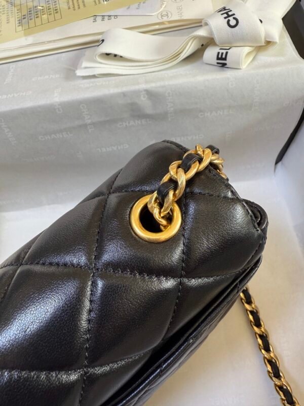 AS5026 (6) Chanel Mini Flap Bag Black Lambskin AS5026
