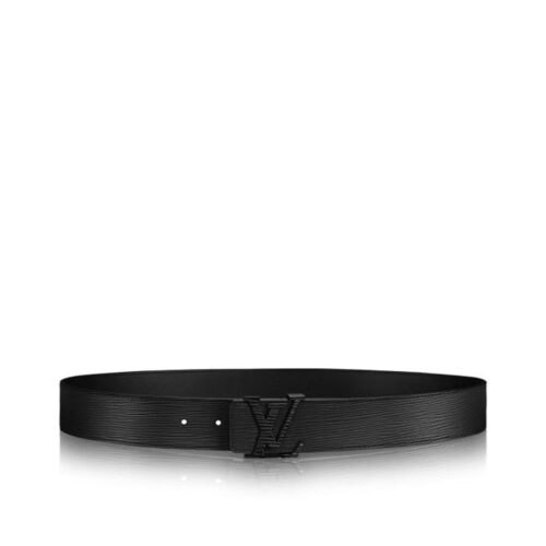LOUIS VUITTON Men's classic pure black calfskin LV black buckle 4CM belt M9229U