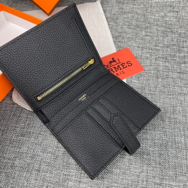 Short Wallet black gold (5) HERMÈS Bearn Short Wallet Gold buckle