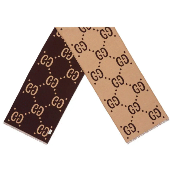 GUCCI Double G jacquard wool scarf