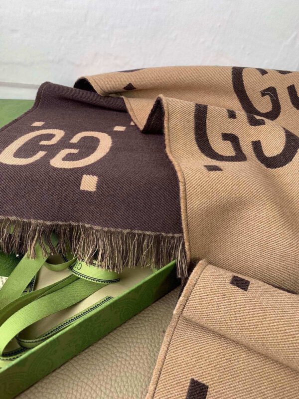 GUCCI Double G jacquard wool scarf