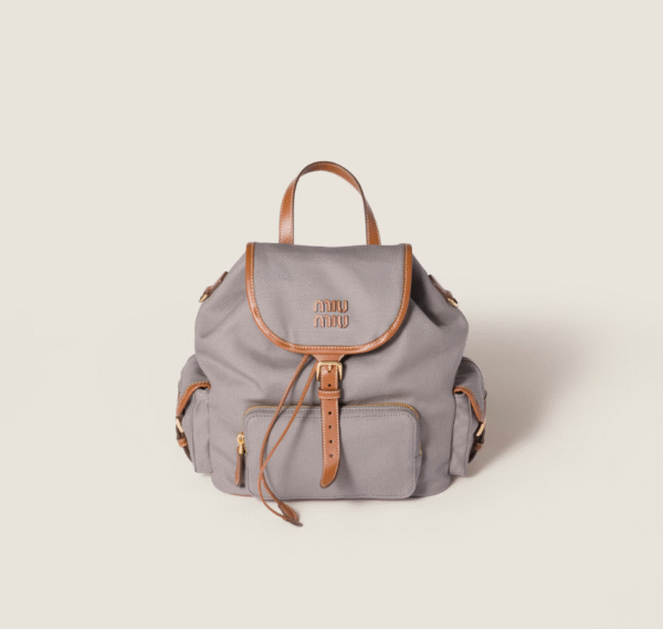 5BZ042_2IBQ_F04KC_V_OOO (01) Canvas and leather backpack 5BZ042_2IBQ_F04KC_V_OOO