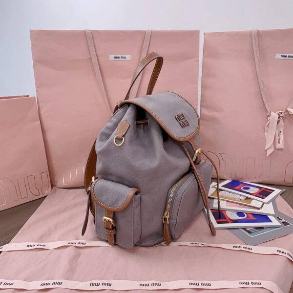 5BZ042_2IBQ_F04KC_V_OOO (2) Canvas and leather backpack 5BZ042_2IBQ_F04KC_V_OOO