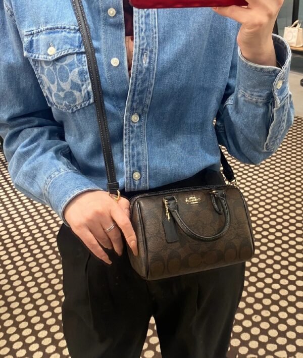 CH469 (5) Coach Mini Rowan Crossbody In Signature Canvas