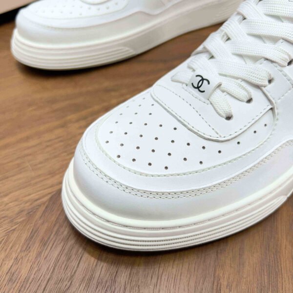 Chanel CC Low-Top Sneakers Perforated Leather (4) Chanel CC Low-Top Sneakers Perforated Leather