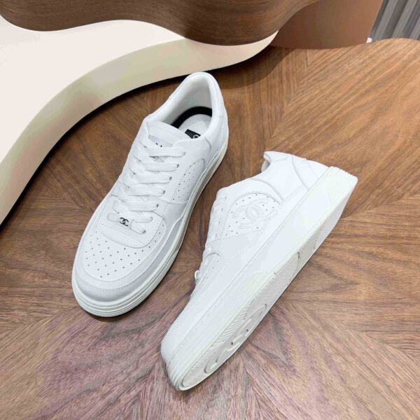 Chanel CC Low-Top Sneakers Perforated Leather (8) Chanel CC Low-Top Sneakers Perforated Leather