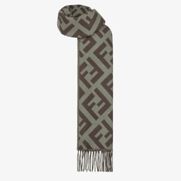FENDI FF scarf, green cashmere scarf